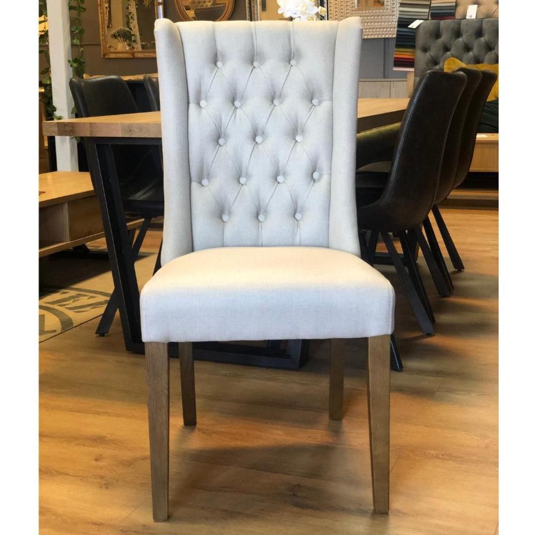 George Dining Chair Linen Cream image 1